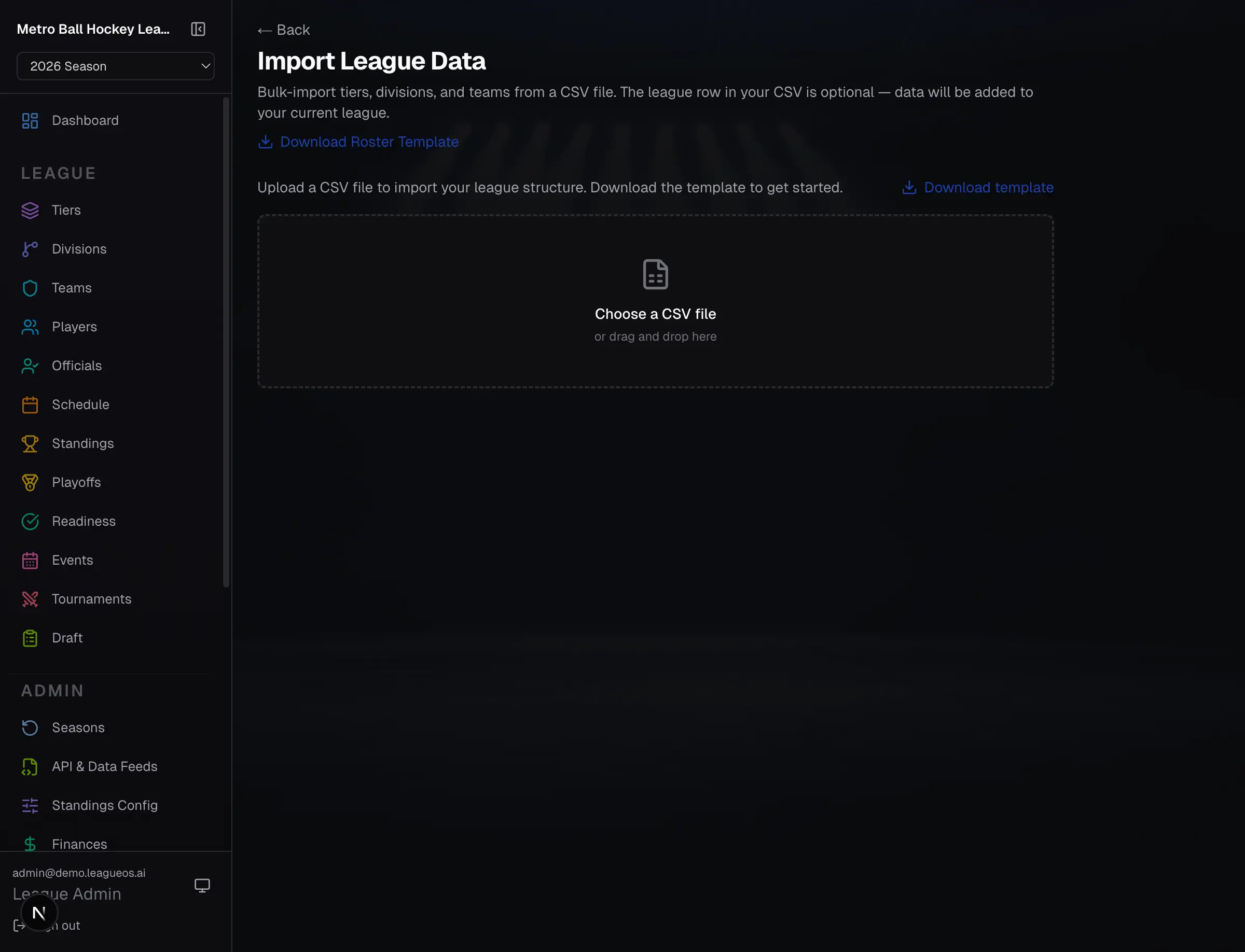 CSV import wizard with column mapping