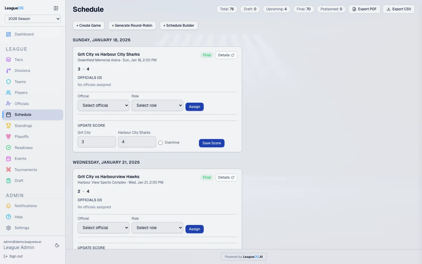 Schedule builder with constraint solver