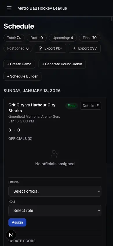 Spectator live game view on phone